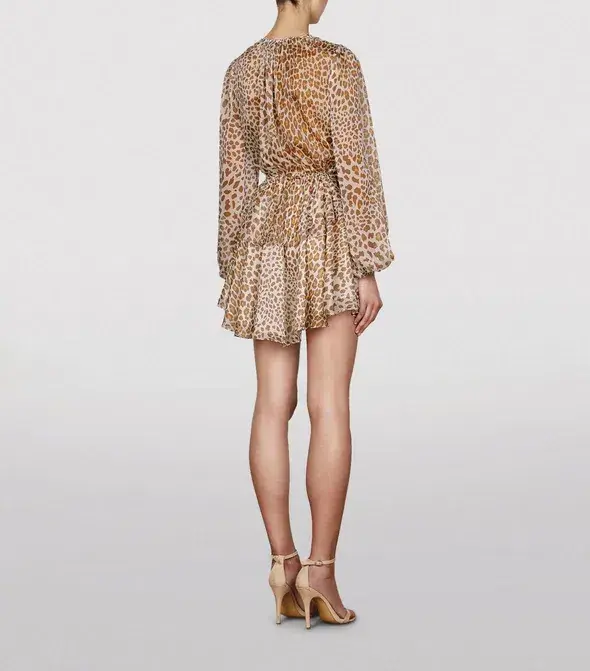 Shona Joy Ghetty Balloon Sleeve Mini Dress Print Size 10 - Image 2