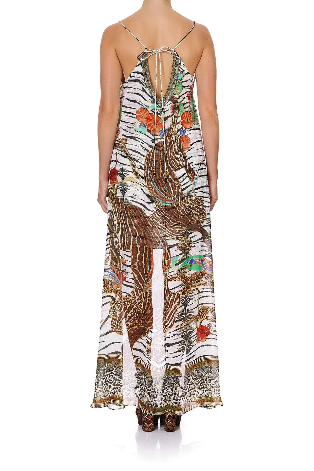 Camilla Cosmic Conflict Flared Mini Dress with Sheer Overlay Size M for rent on The Volte - main image