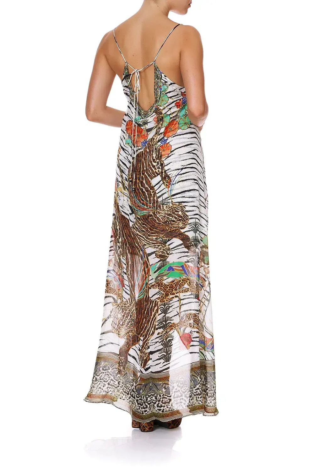 Camilla Cosmic Conflict Flared Mini Dress with Sheer Overlay Size M for rent on The Volte - main image