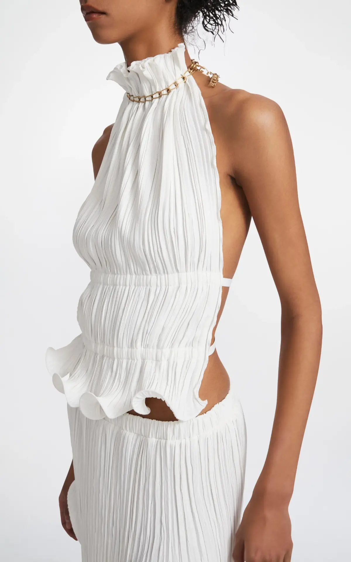 Dion Lee Chain Pleat Halter Top White Size 10  - Image 1