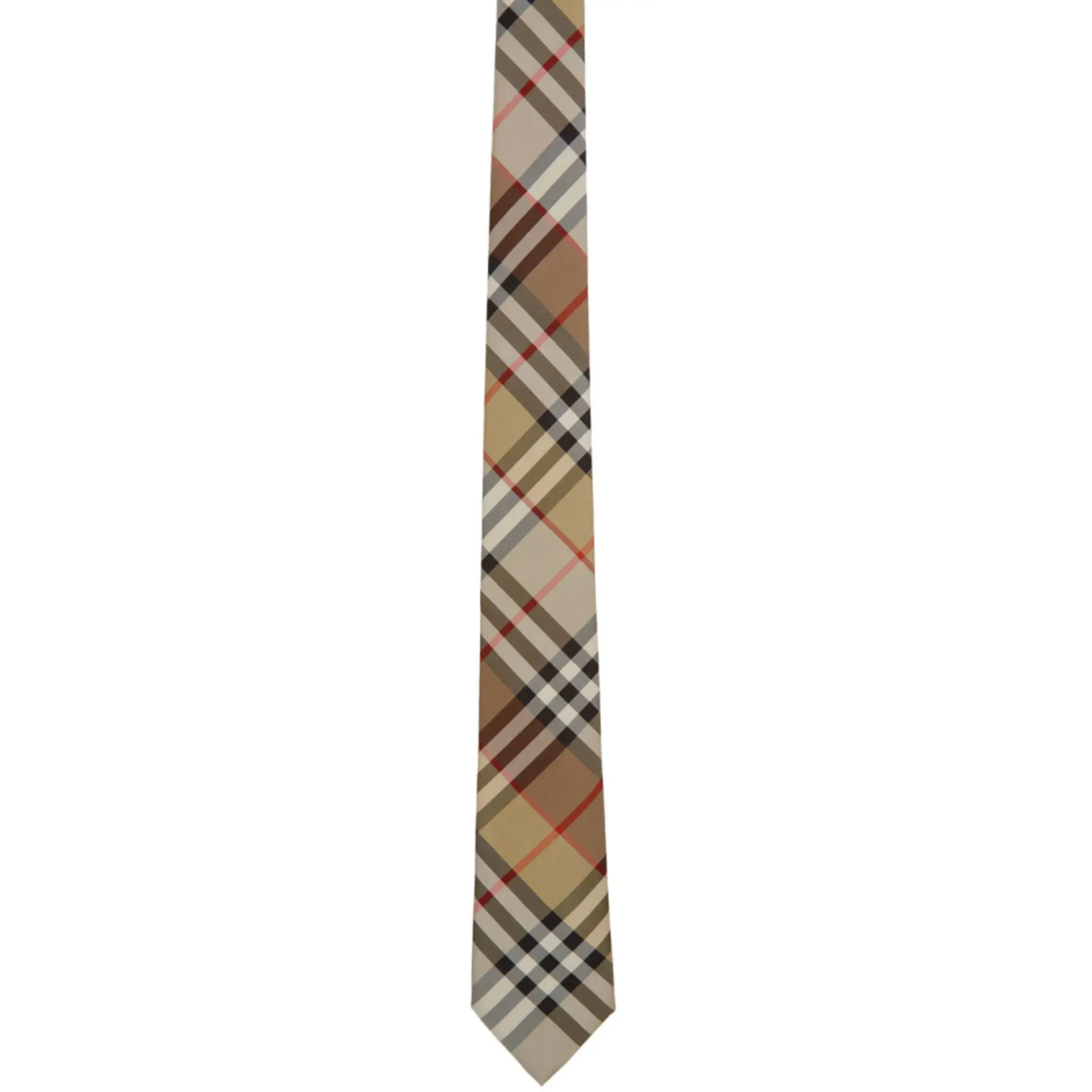 Burberry Beige Check Manston Tie - Image 1