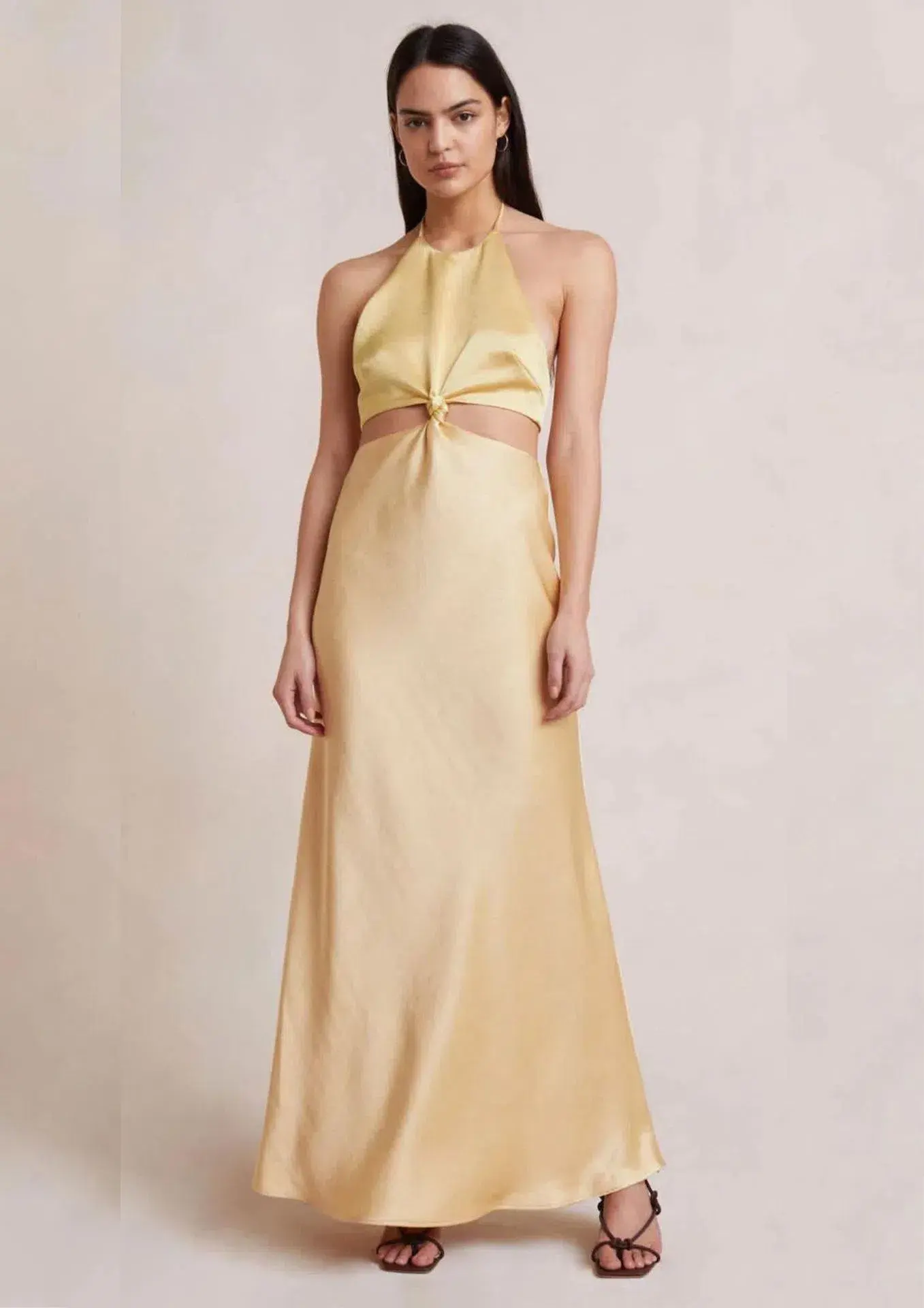 Bec & Bridge Carrie Halter Maxi Dress Multi Yellow Size 16 - Image 1