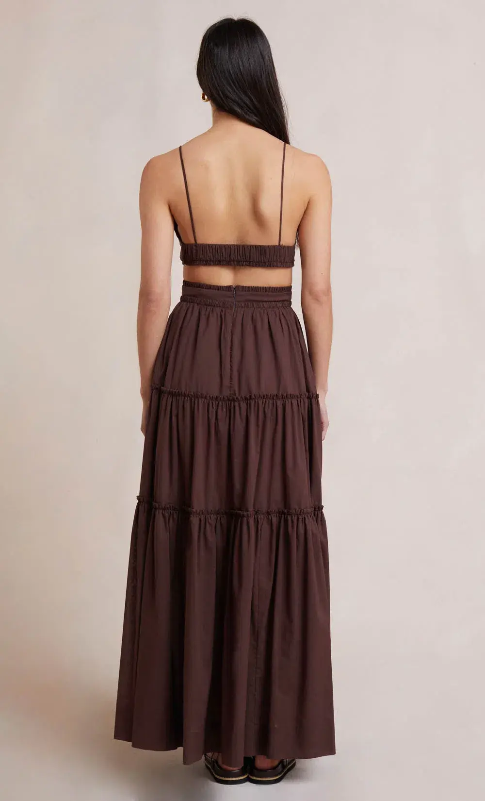 Bec & Bridge Carla V Maxi Dress Chocolate Brown Size AU 8 - Image 2