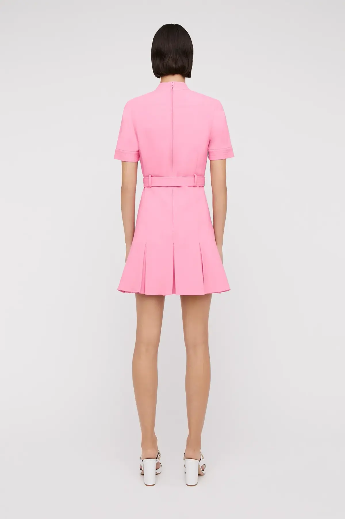 Scanlan Theodore Tailored Pleat Mini Dress Pink Size 10 - Image 2