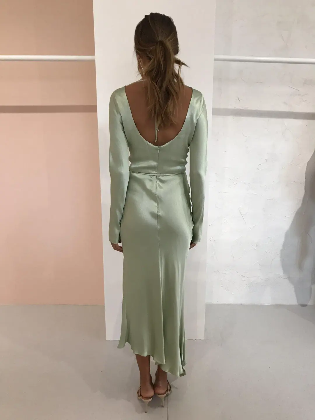 Bec & Bridge Crest Long-Sleeve Midi Dress - Peppermint Green - Size 10 for rent on The Volte - main image