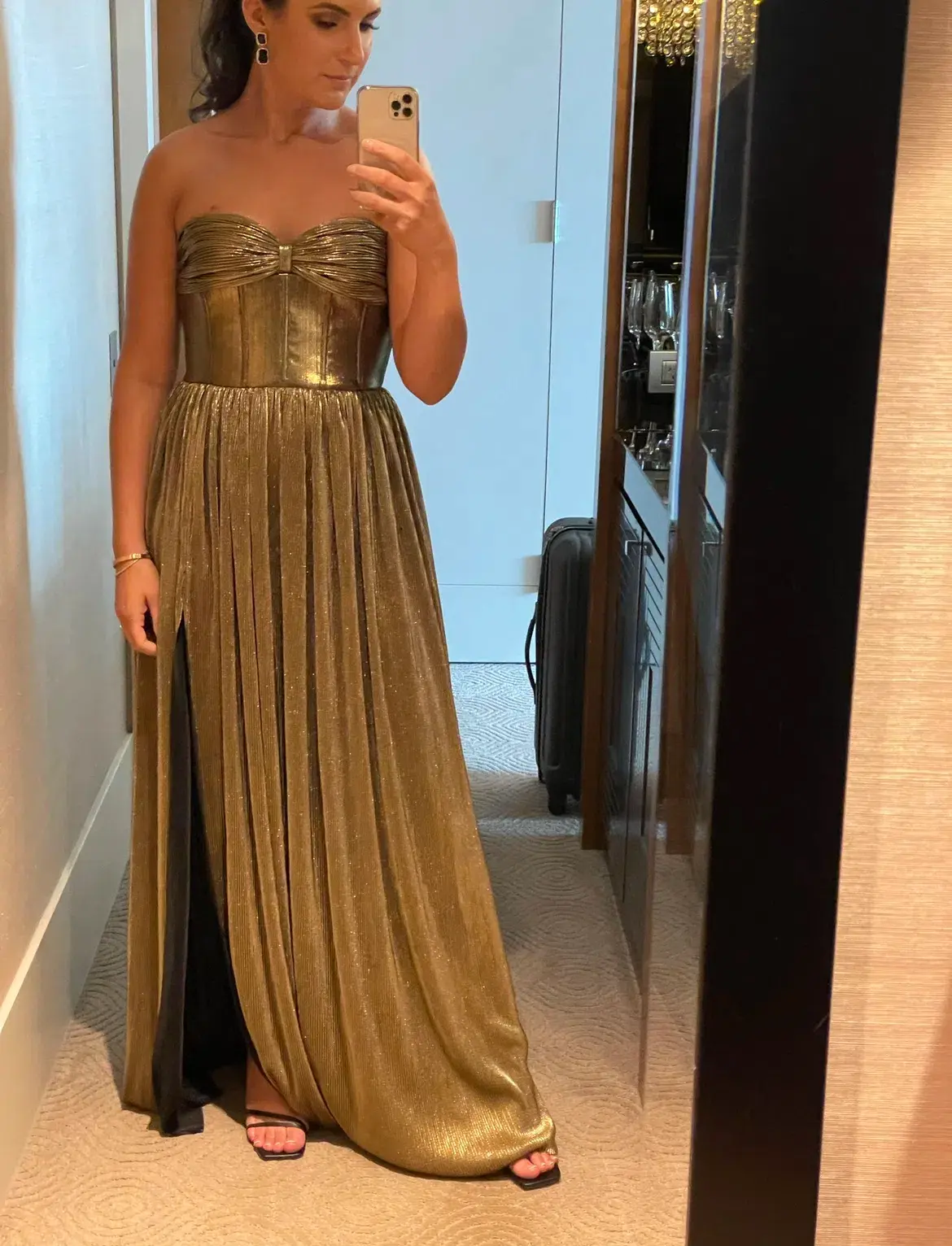 Bronx and Banco Florence Strapless Gown Gold Size M / AU 10 - Image 4