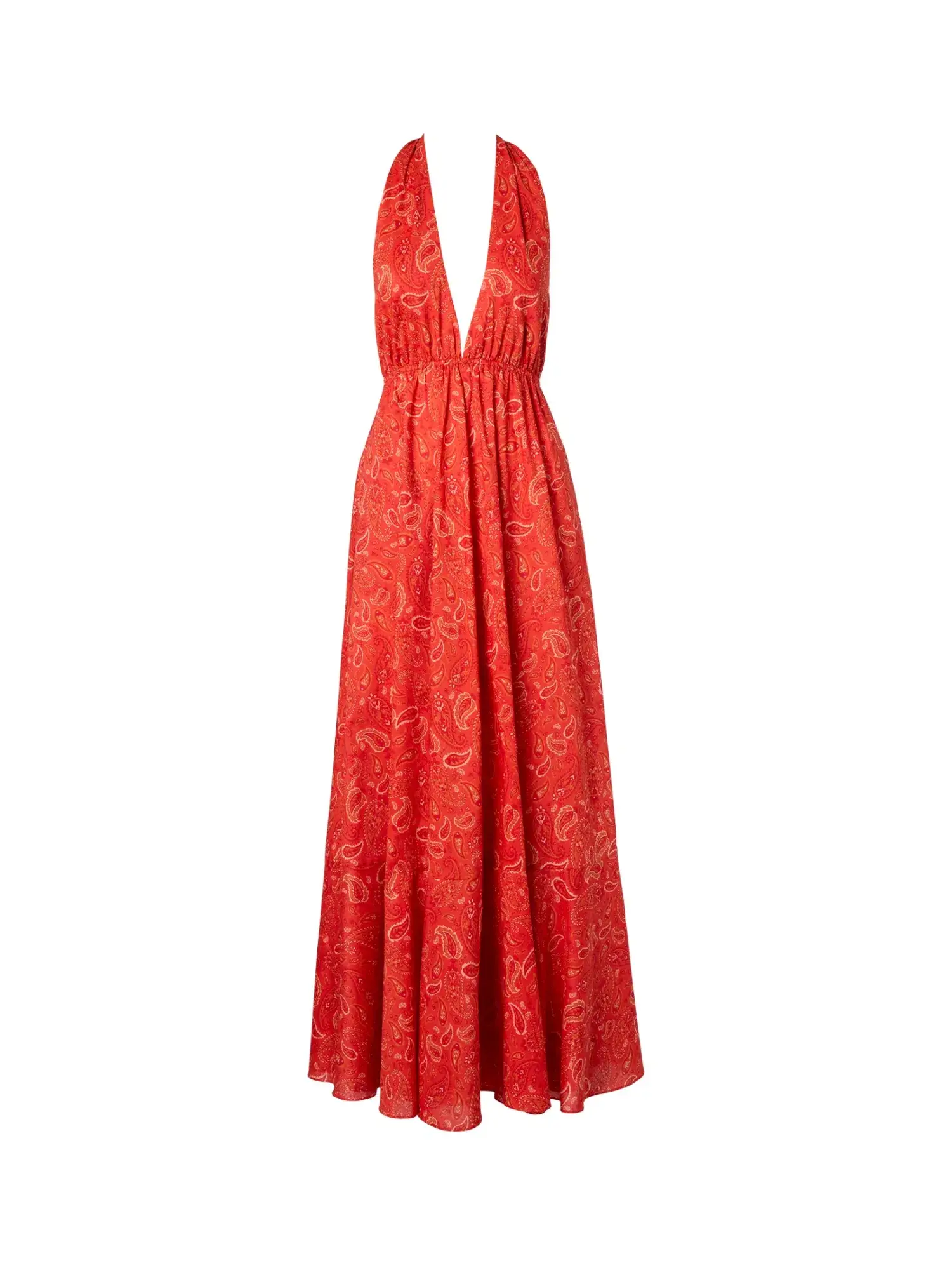 Scanlan Theodore Paisley Cotton Halter Dress Red Size AU 8 - Image 5