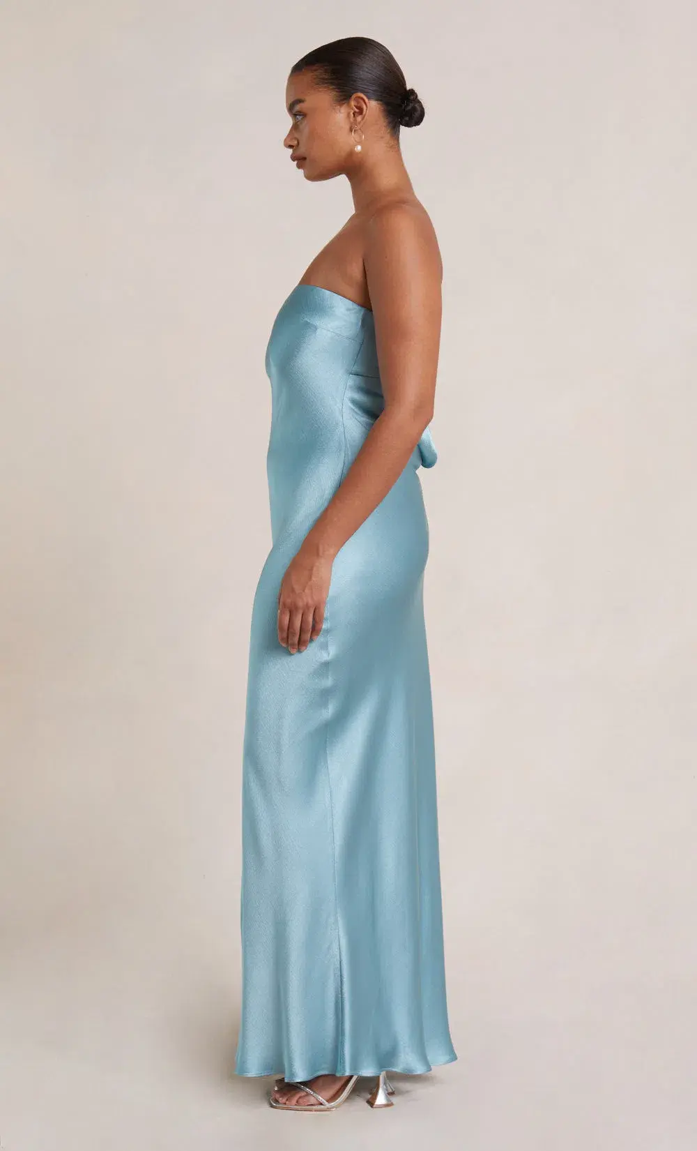 Bec & Bridge Moon Dance Strapless Dress in Sea Spray Blue Size 12 - Image 3
