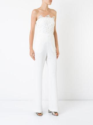 Rebecca Vallance Sophia Lace Jumpsuit in Ivory size 10 - Image 1