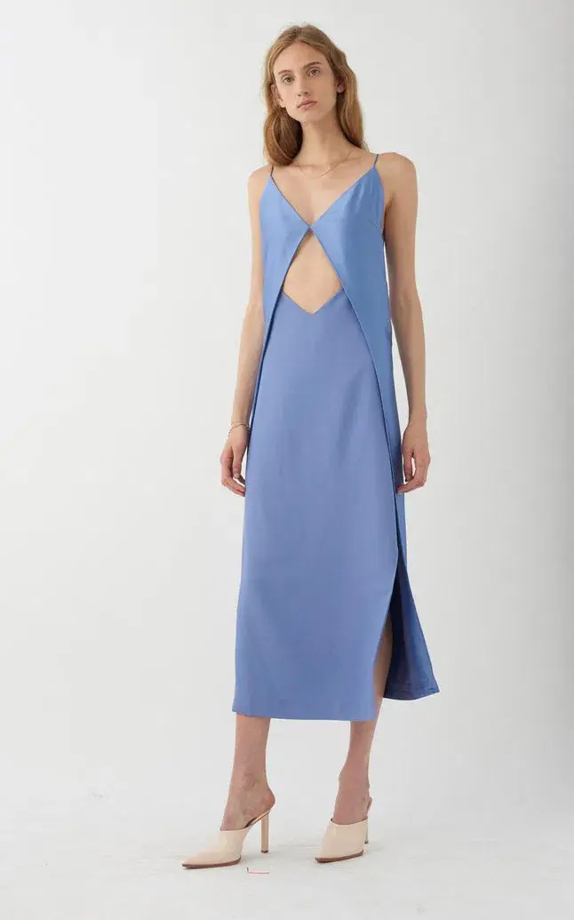 Dion Lee Tessellate Dress Cornflower Blue Size 10 for rent on The Volte - main image