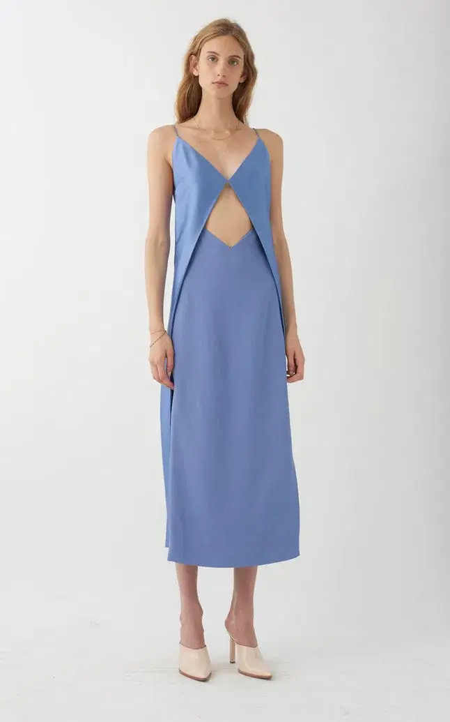 Dion Lee Tessellate Dress Cornflower Blue Size 10 for rent on The Volte - main image
