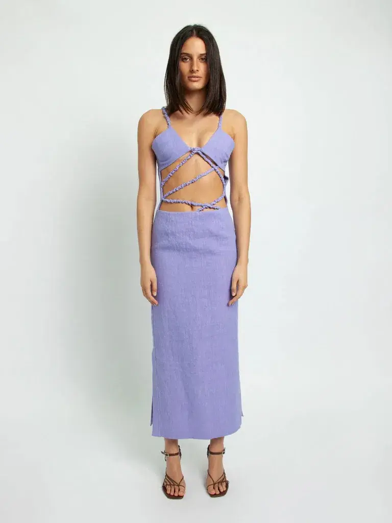 Christopher Esber Lattice Bra Dress Purple Size 6 for rent on The Volte - main image