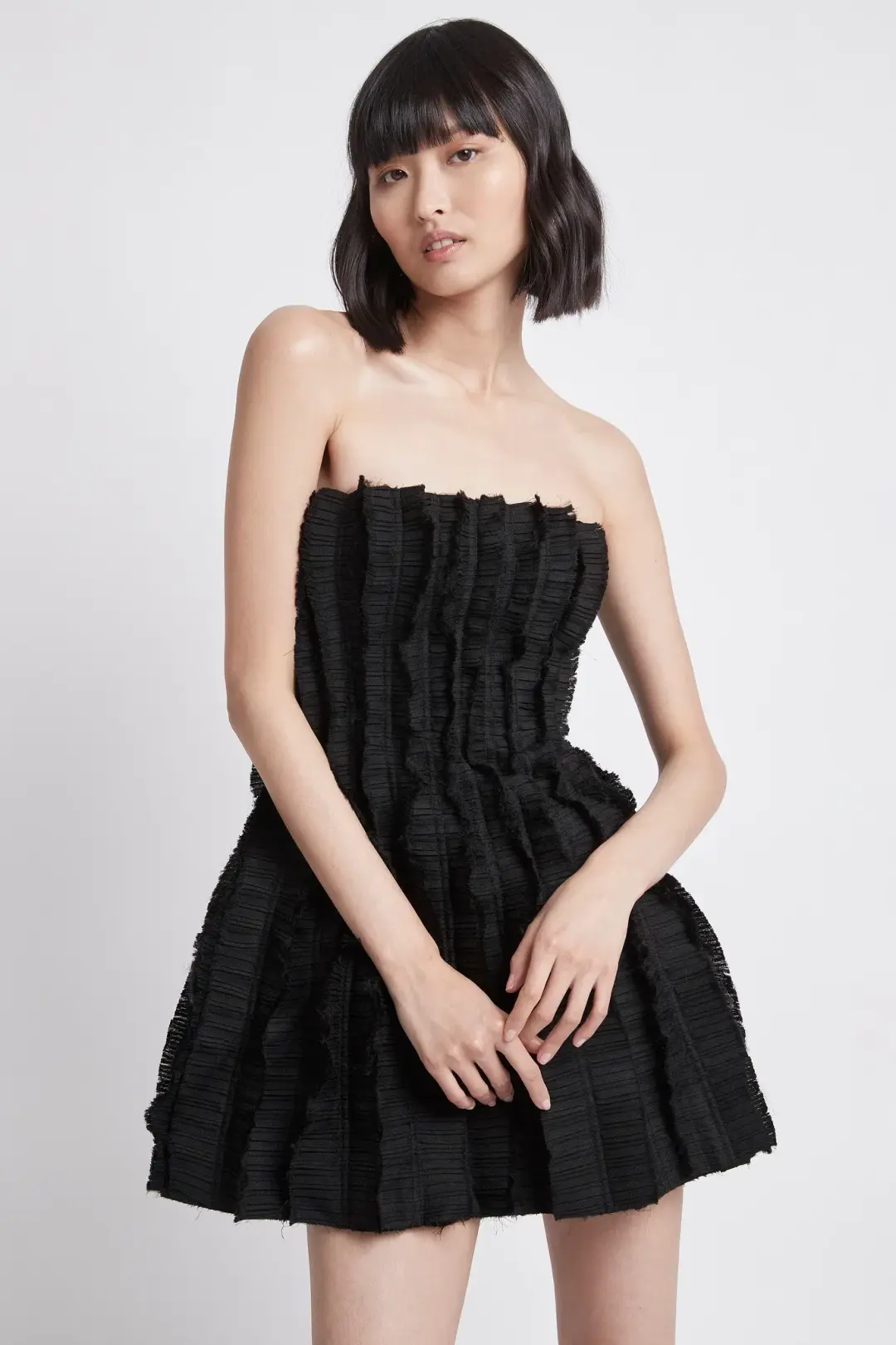 AJE Hybrid Sleeveless Mini Dress Black Size 10  for rent on The Volte - main image