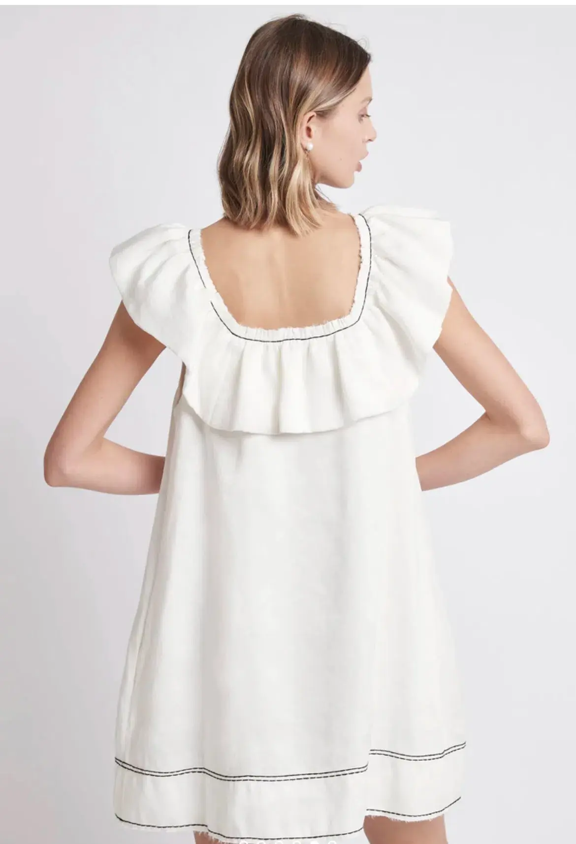 Aje Solitude Sleeveless Shift Mini Dress White Size 12  - Image 3