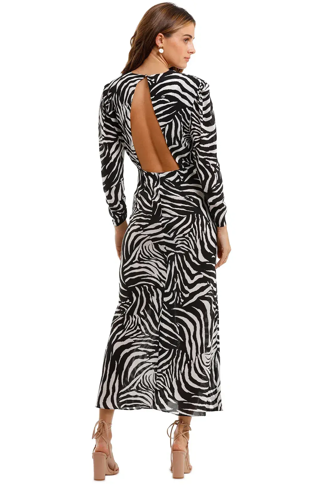 RIXO London Paloma Zebra Maxi Dress Print Size 12  for rent on The Volte - main image