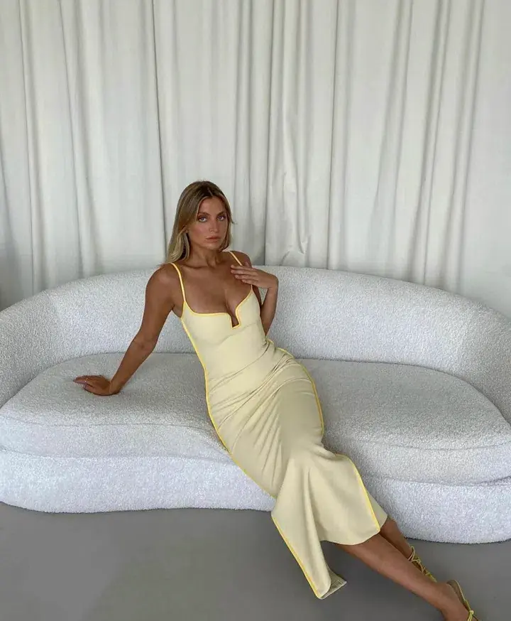 Paris Georgia Marlo Dress Yellow Size 6 - Image 1
