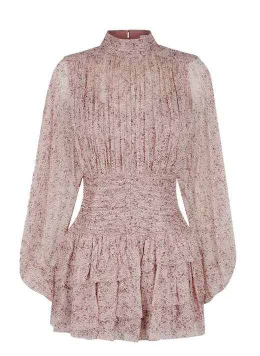 Shona Joy Paulette Mini Dress Rise Dust Size 8 - Image 3