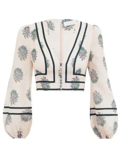 Zimmermann Verity Contrast Bind Top and Pants Set Print Size 3 for rent on The Volte - main image