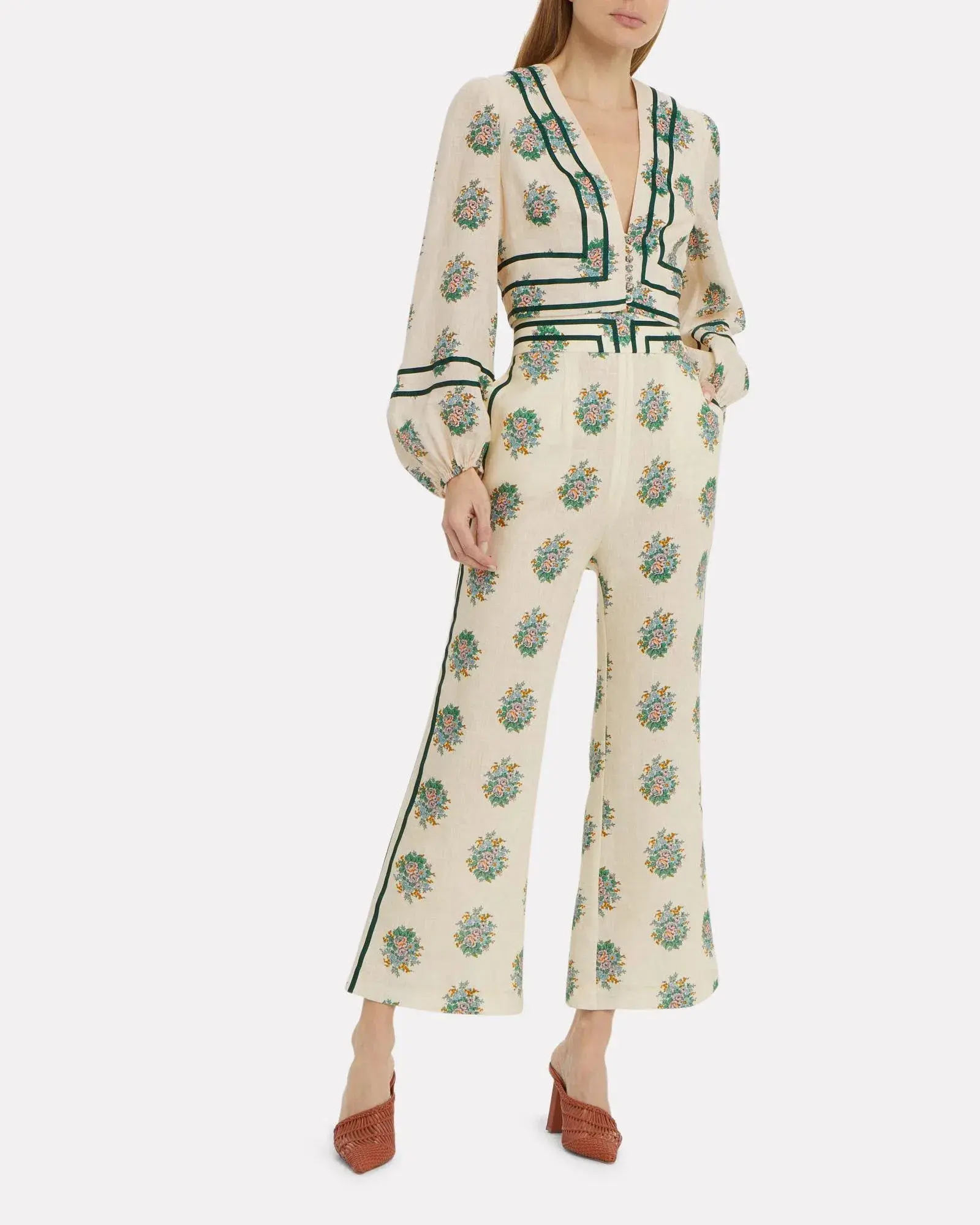 Zimmermann Verity Contrast Bind Top and Pants Set Print Size 3 - Image 1