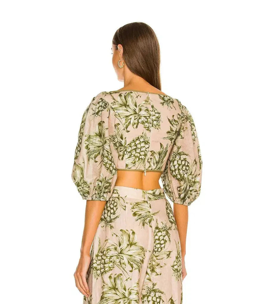 Zimmermann Empire Bodice and Wide Leg Pants Set Blush Khaki Size 1 /Au 10 - Image 2