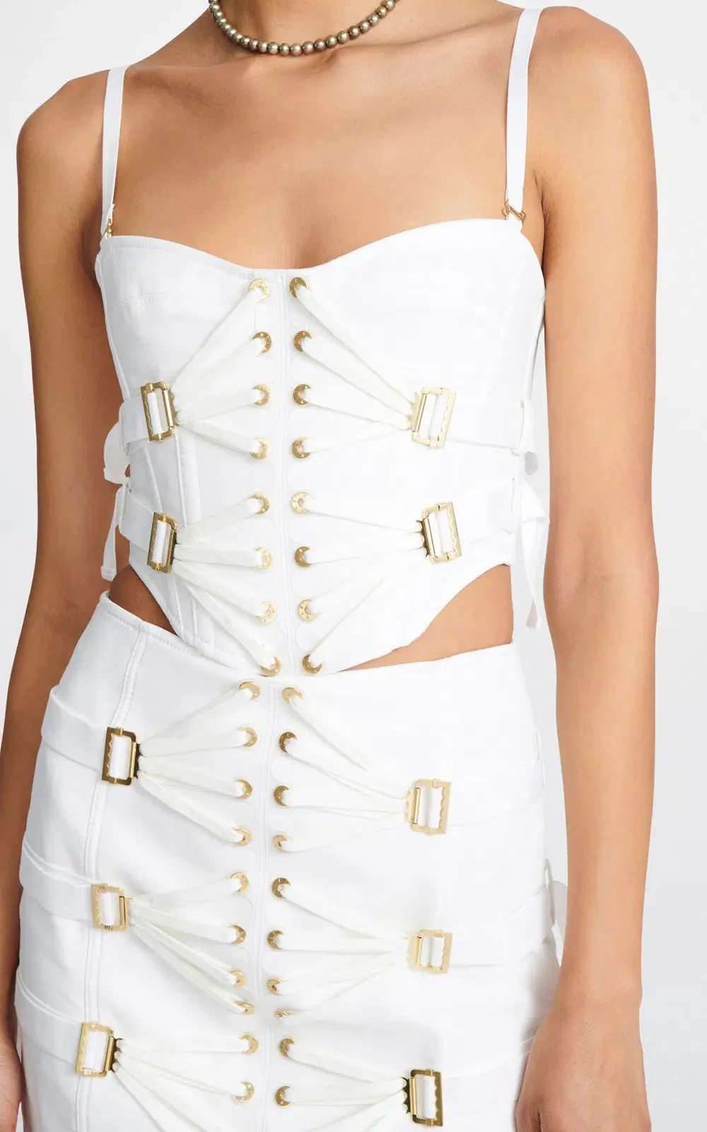 Dion lee Laced Slider Bustiera and Skirt Set Ivory Size AU 8 - Image 3