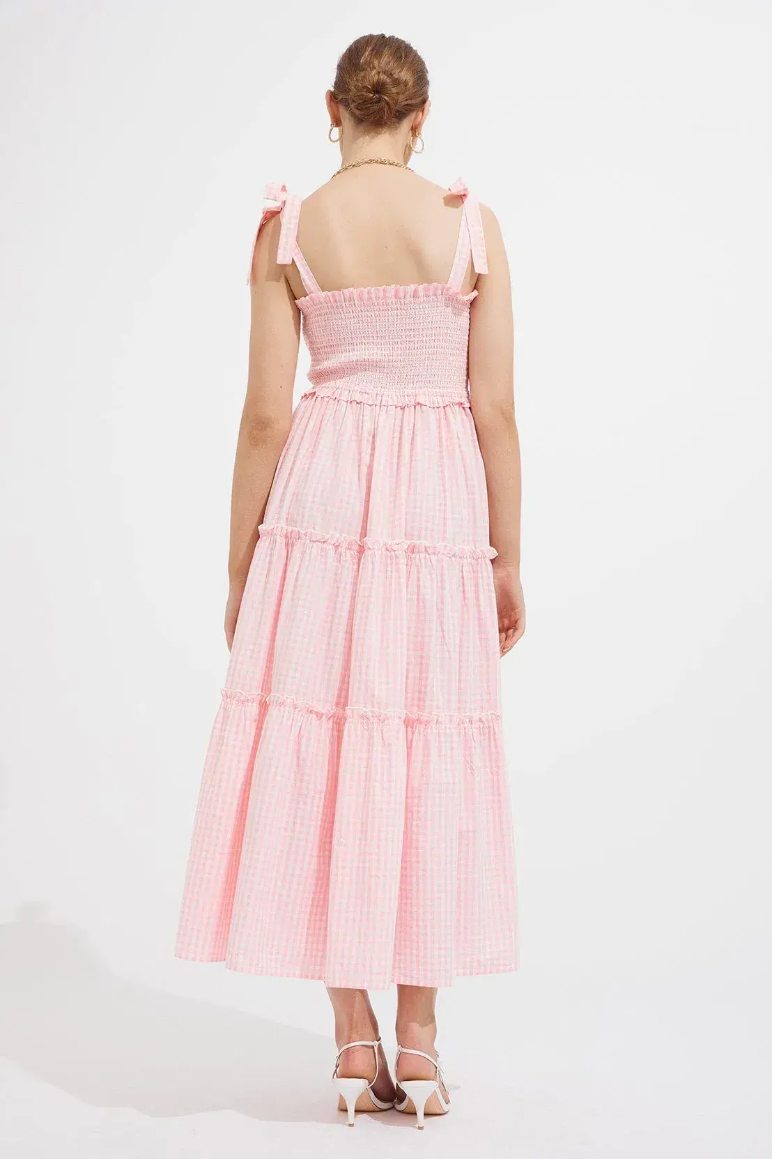 Steele Lyla Dress in Blush Check Print Size M  - Image 2