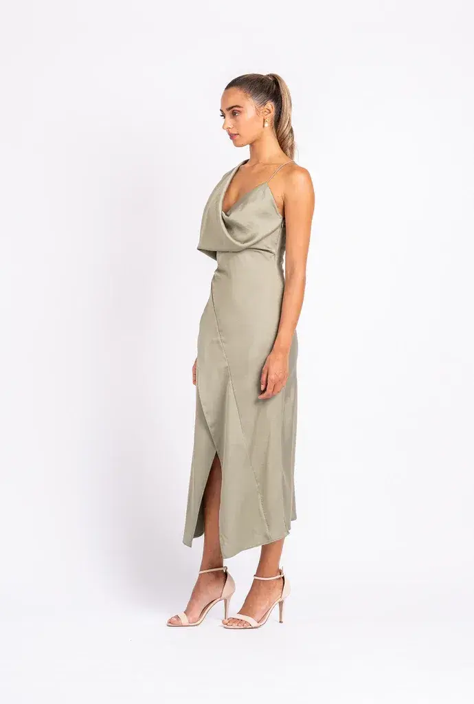 One Fell Swoop Muse Dress in Serpent Green Size 8 for rent on The Volte - main image