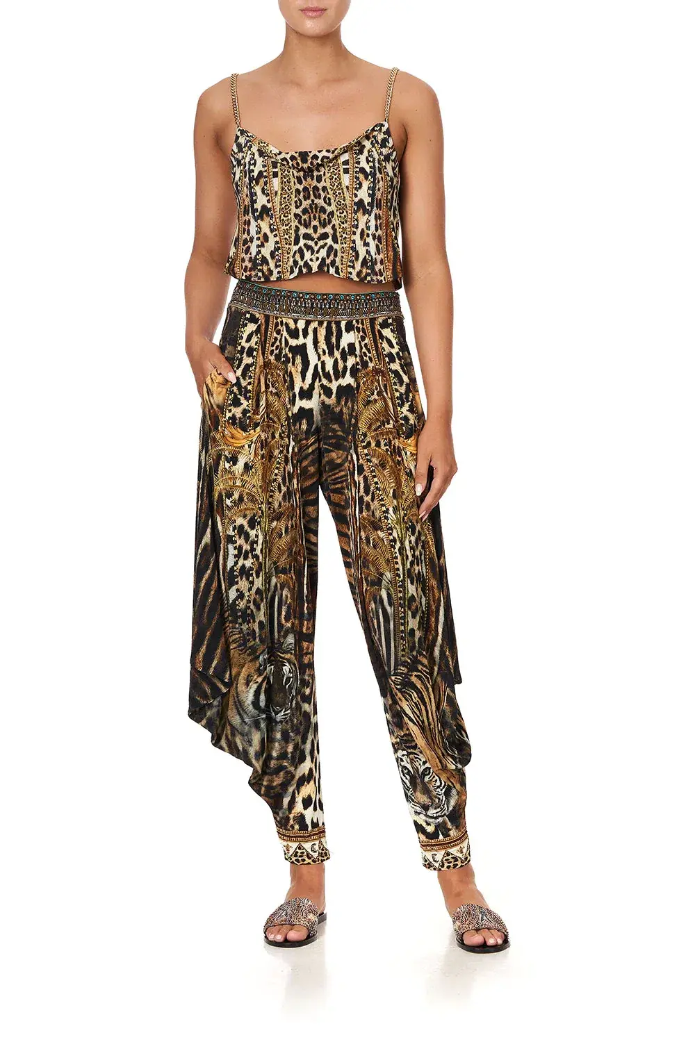 Camilla Jersey Drape Pant Berkeley St After Dark Animal Print Size S / AU 8 - Image 1