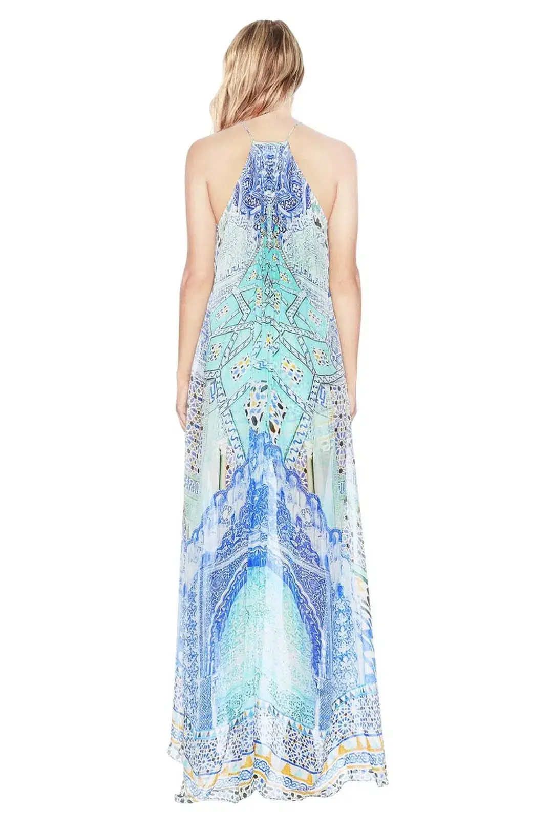 Camilla Sultans Gate Halter Overlay Long Dress Print Size 1 - Image 2