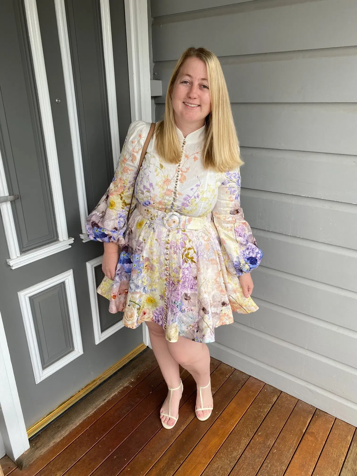 Zimmermann Rhythmic Buttoned Mini Dress Garden Size 3/AU   - Image 1
