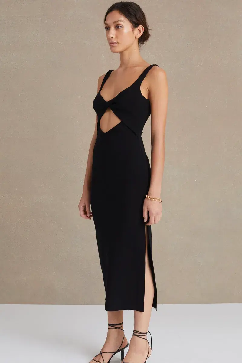 Bec & Bridge Joelle Midi Dress in Black Size 8 - Image 2
