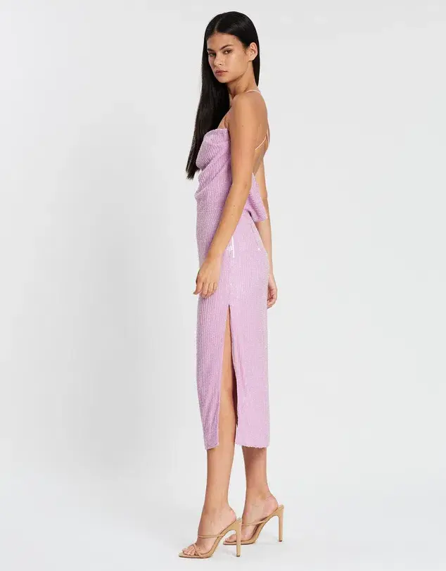 Misha Devon Dress in Lilac Sequin Size 8 - Image 3