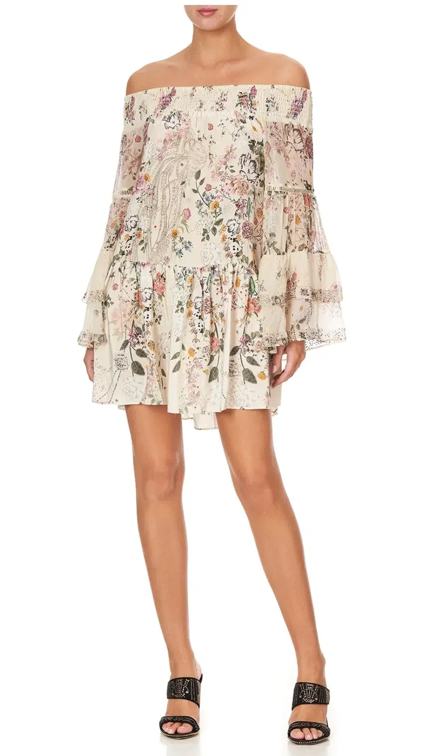 Camilla Phoenix Flower Off Shoulder Dress Print Size XS - Image 1