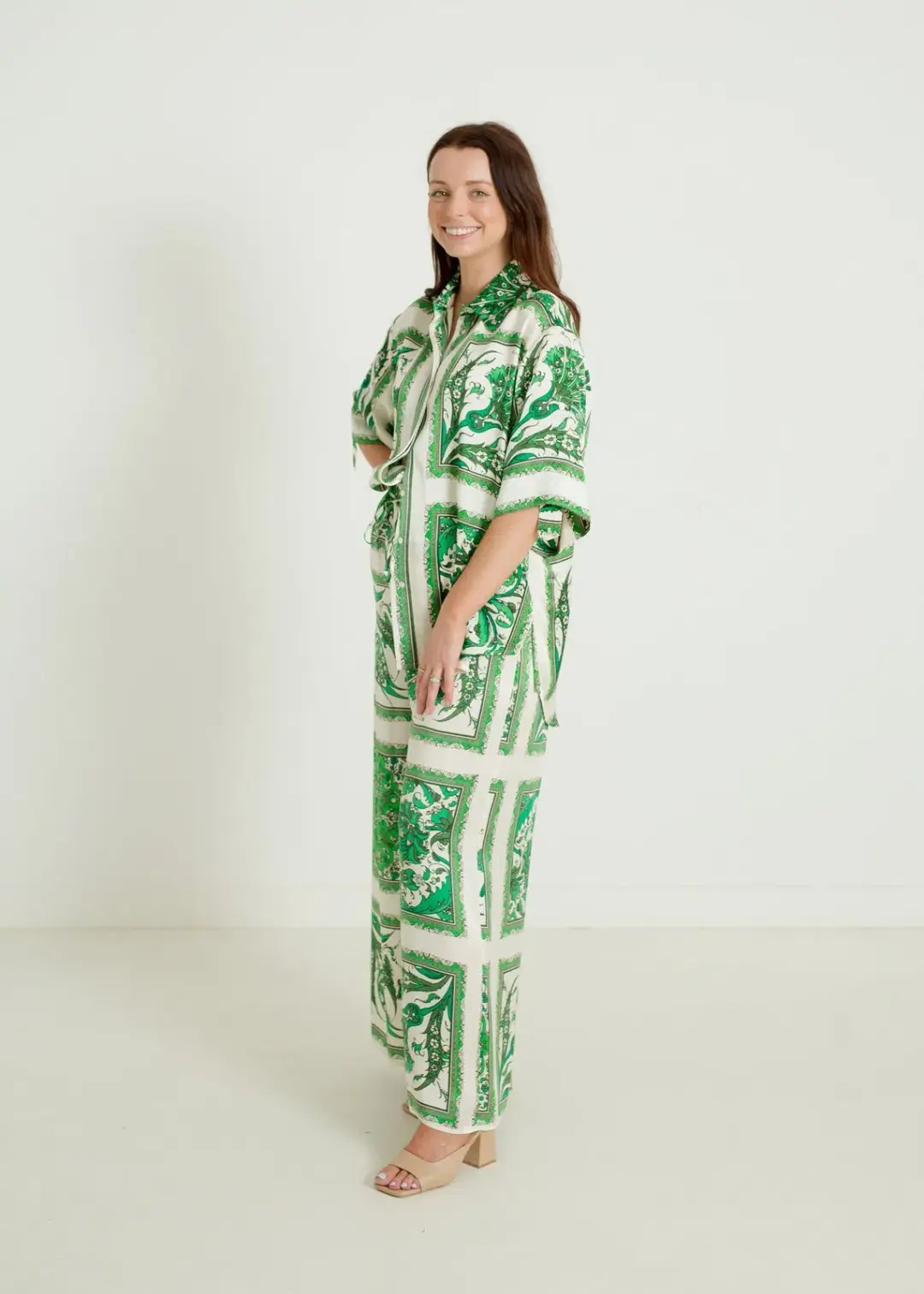 Alemais Lucille Lounge Shirt and Pants Set Print Size AU 6 for rent on The Volte - main image