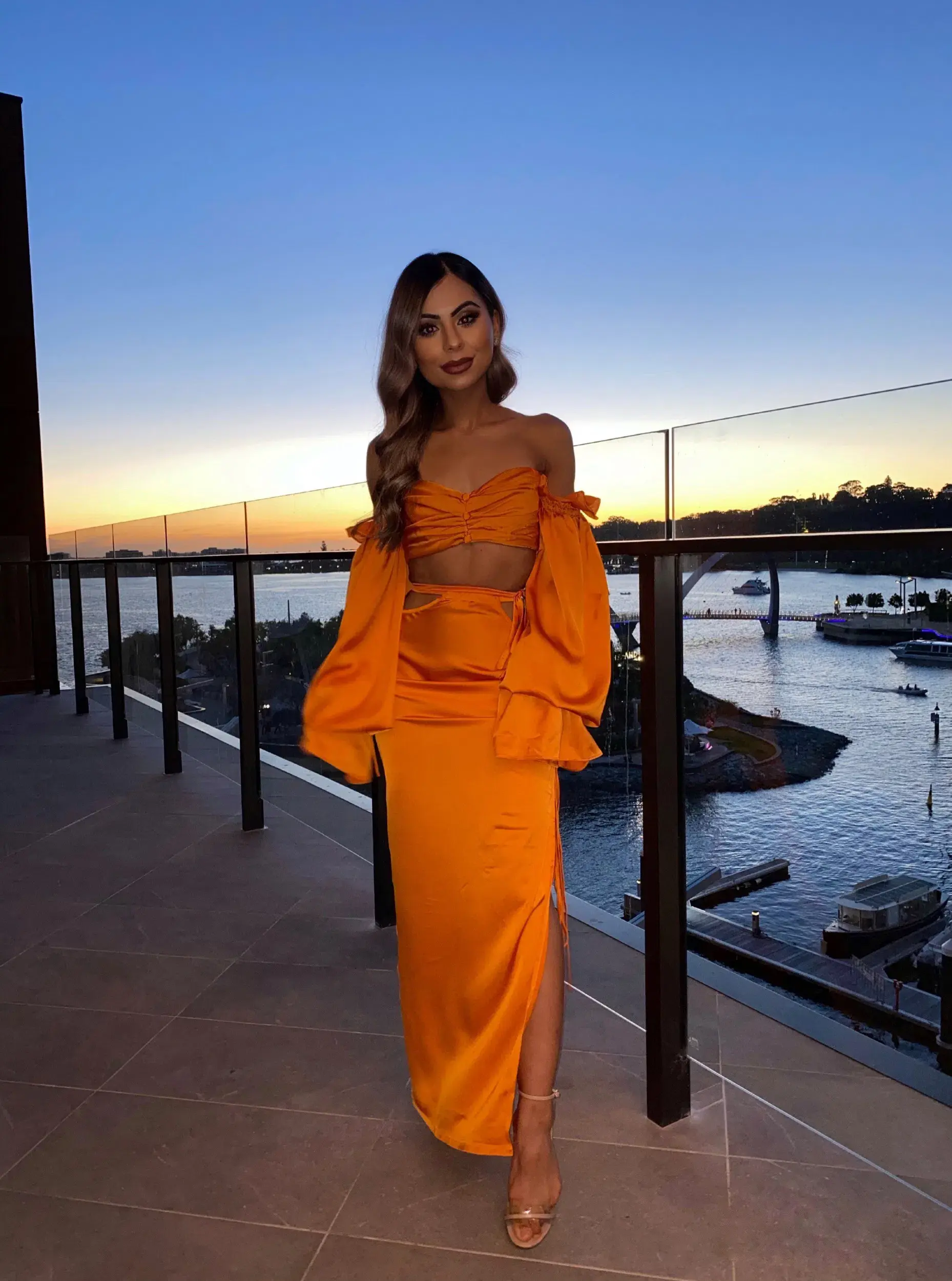 Khirzad Femme Gitamena Corset Top and Desnudo Skirt Set Orange Size XXS / Au 4  - Image 1