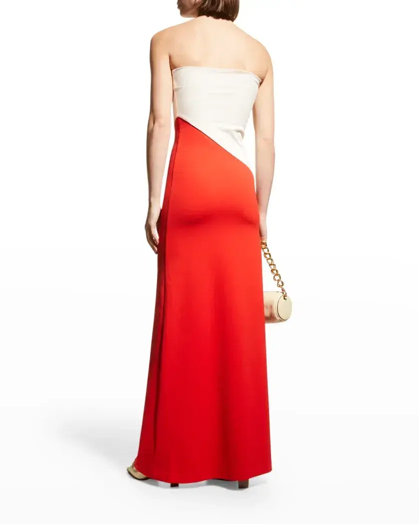 Aaizel Strapless Asymmetrical Line Maxi Dress Two Tone Size 8 - Image 2