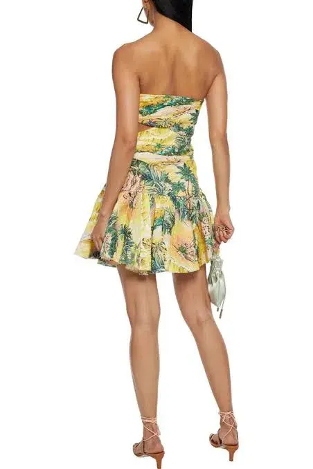 Zimmermann Juliette Cut Out Mini Dress Print Size 1 - Image 2