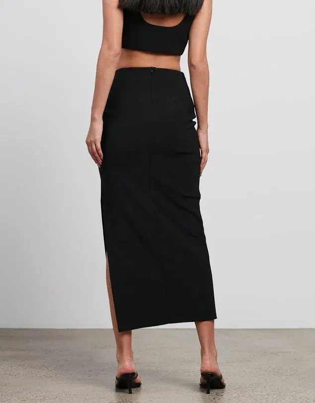 Bec & Bridge Clover Crop Top Size 10 and Midi Skirt Size 8 Set Black  - Image 4