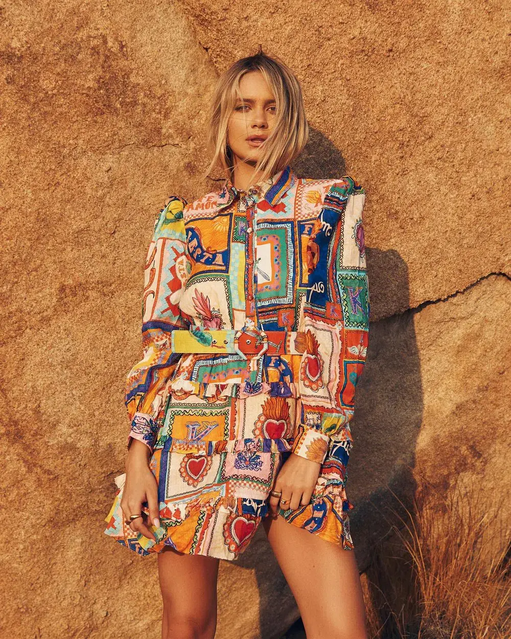 Kate Ford Viatoris Layered Mini Dress Print Size 8  - Image 1
