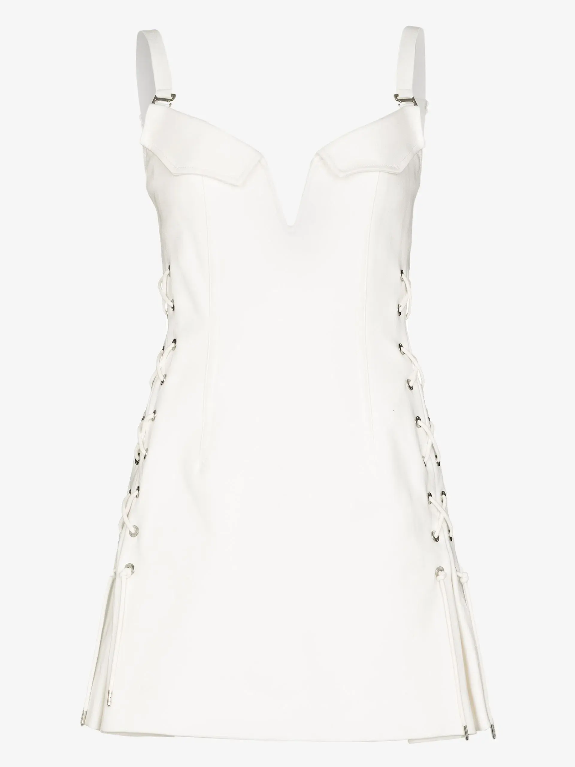 Dion Lee Laced Bonded Mini Dress White Size 8  - Image 4