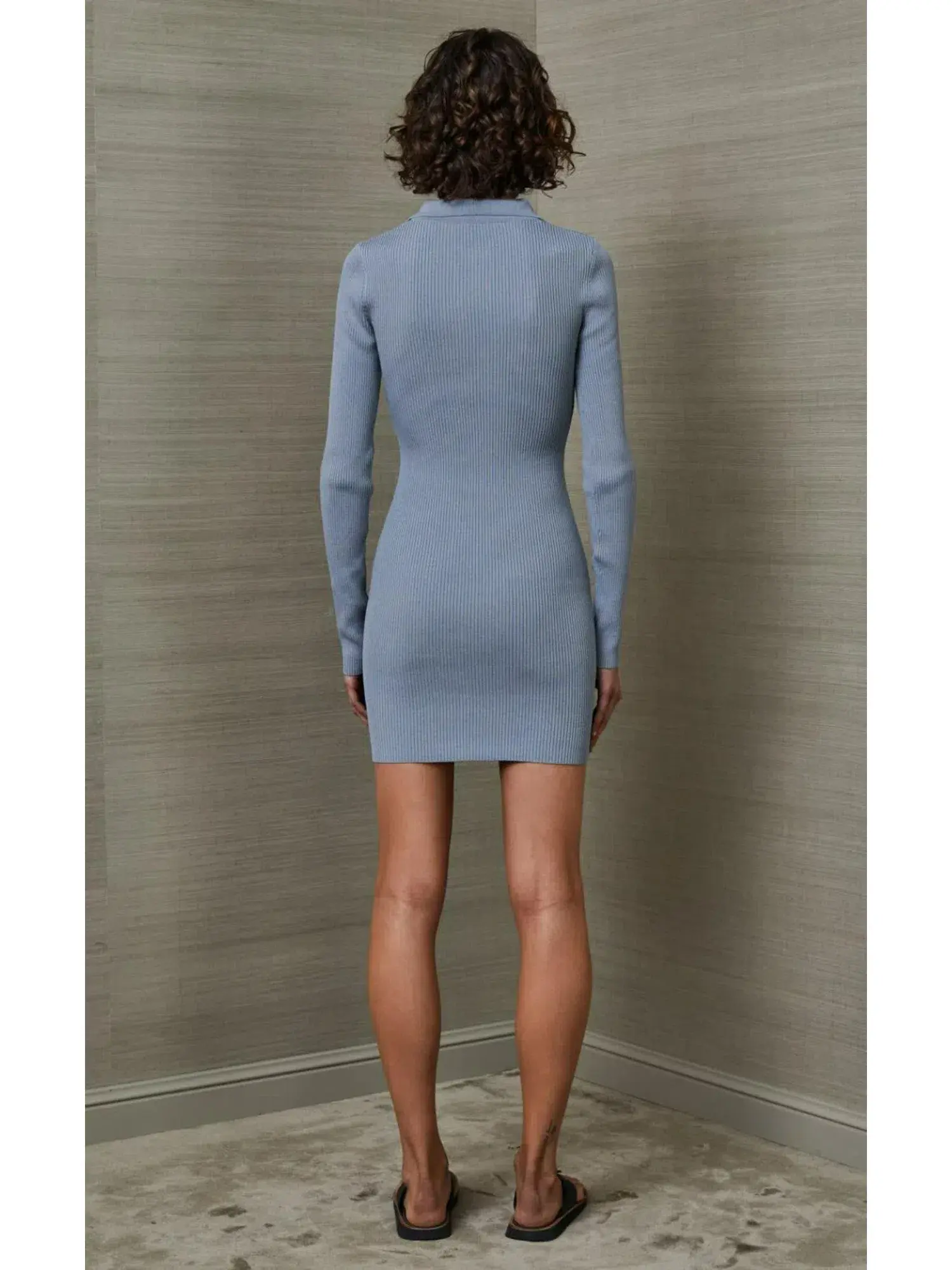 Bec & Bridge Harper Knit Mini Dress in Storm Blue Size AU 6  - Image 3