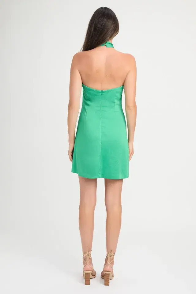Kookai Milan Knot Mini Dress in Island Green Size 36 for rent on The Volte - main image