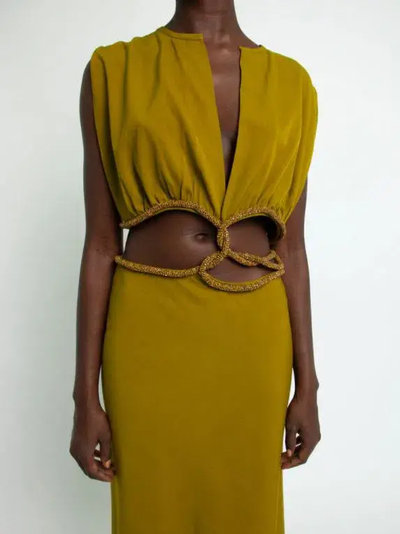 Christopher Esber Crystal Interweave Dress Size 8  for rent on The Volte - main image