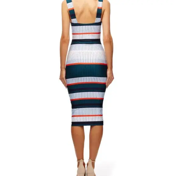 Kookai Grenada Midi Dress Striped Size 12 - Image 2