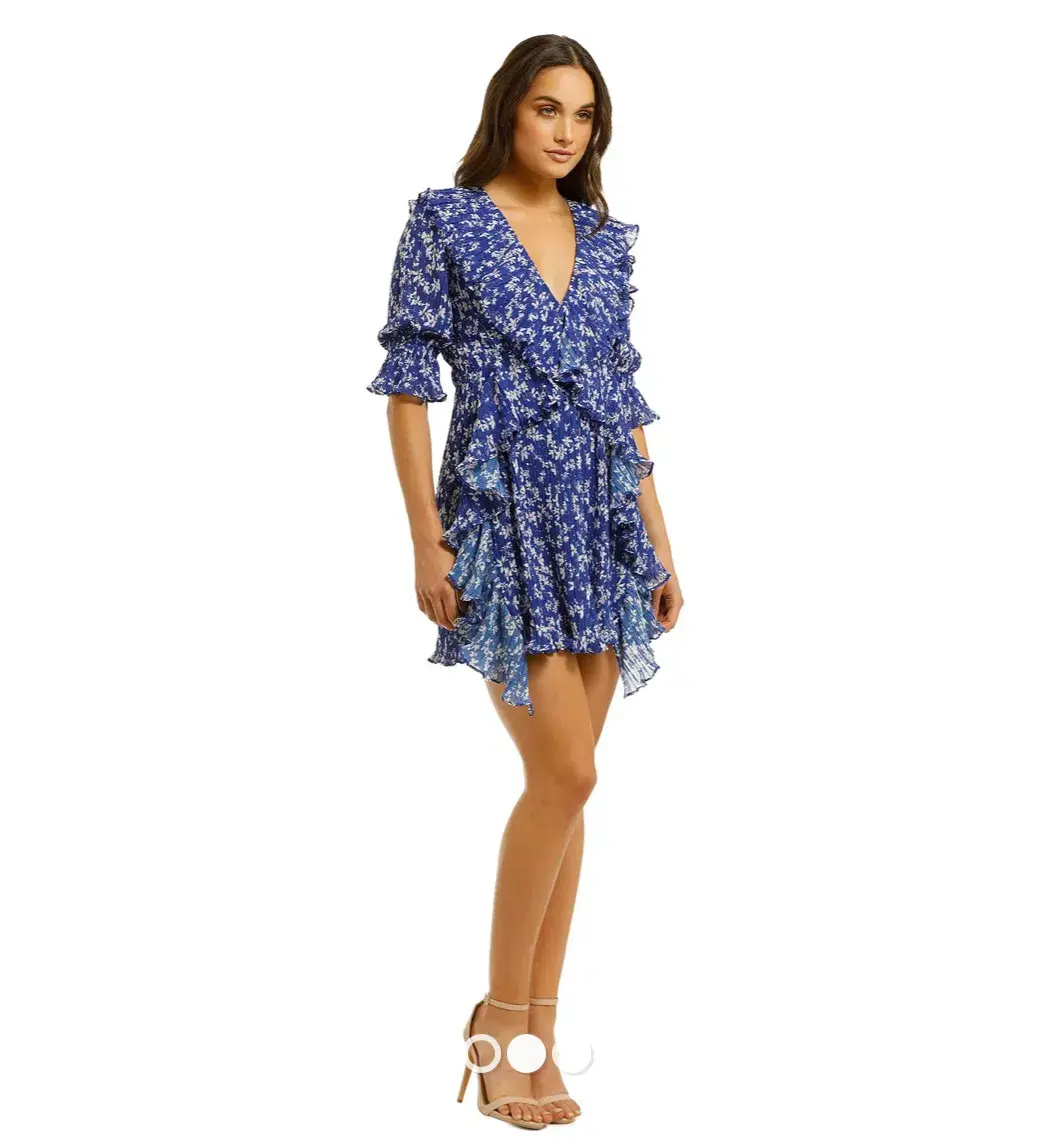 Talulah Mediterranean Minx Mini Dress Blue Size 10 - Image 2