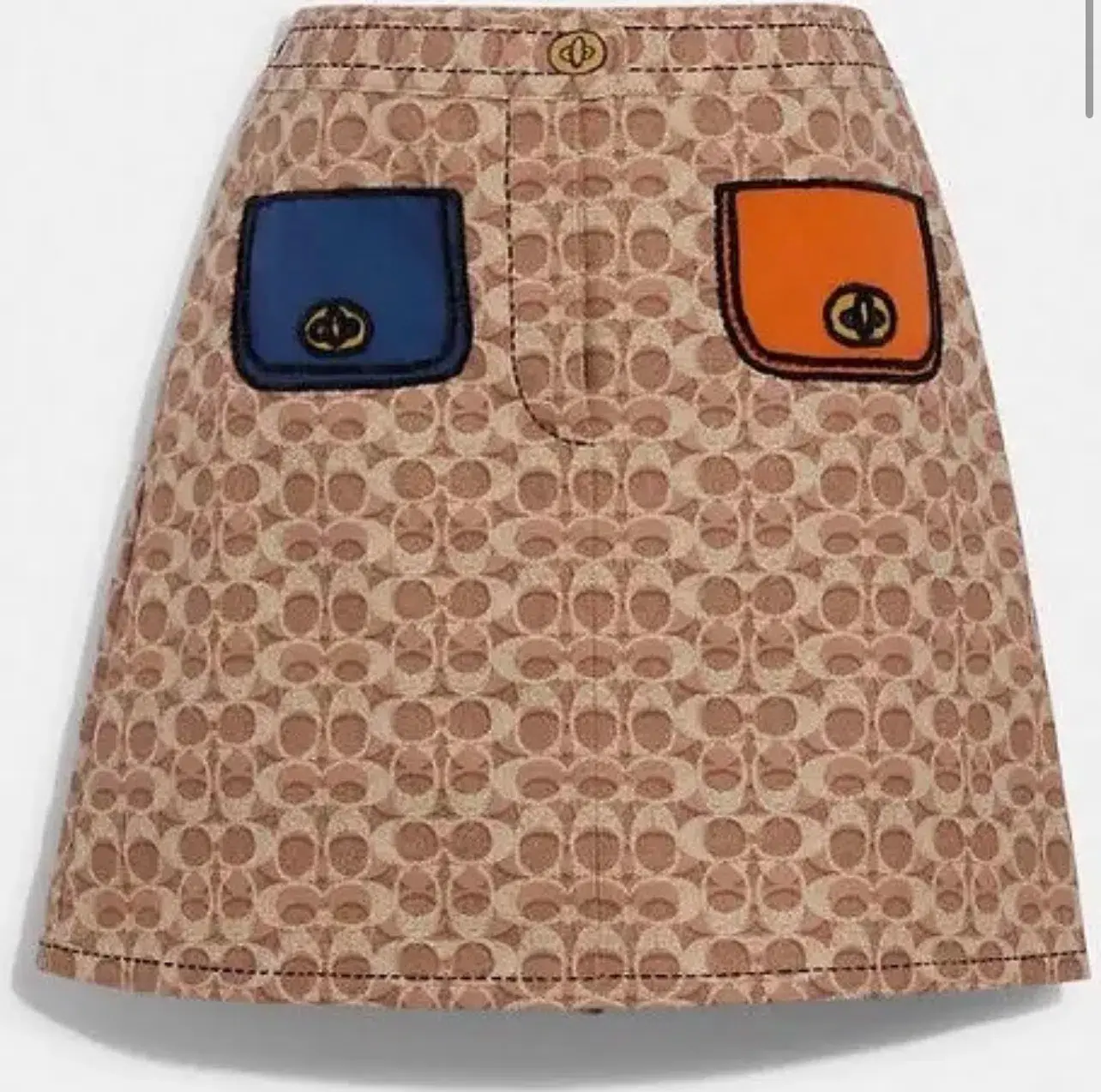 Coach Monogram Trompe Loeil Skirt Print Size 8 - Image 3