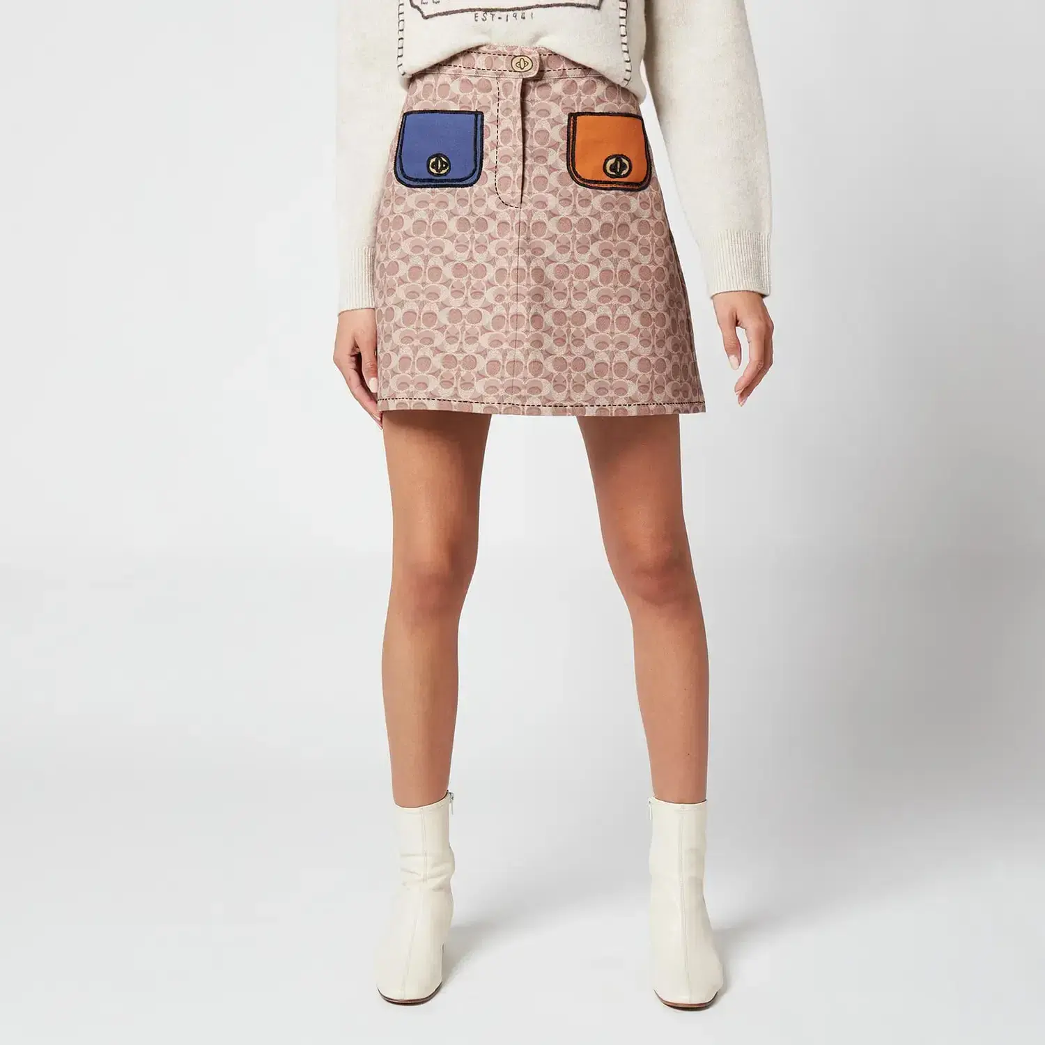 Coach Monogram Trompe Loeil Skirt Print Size 8 - Image 1