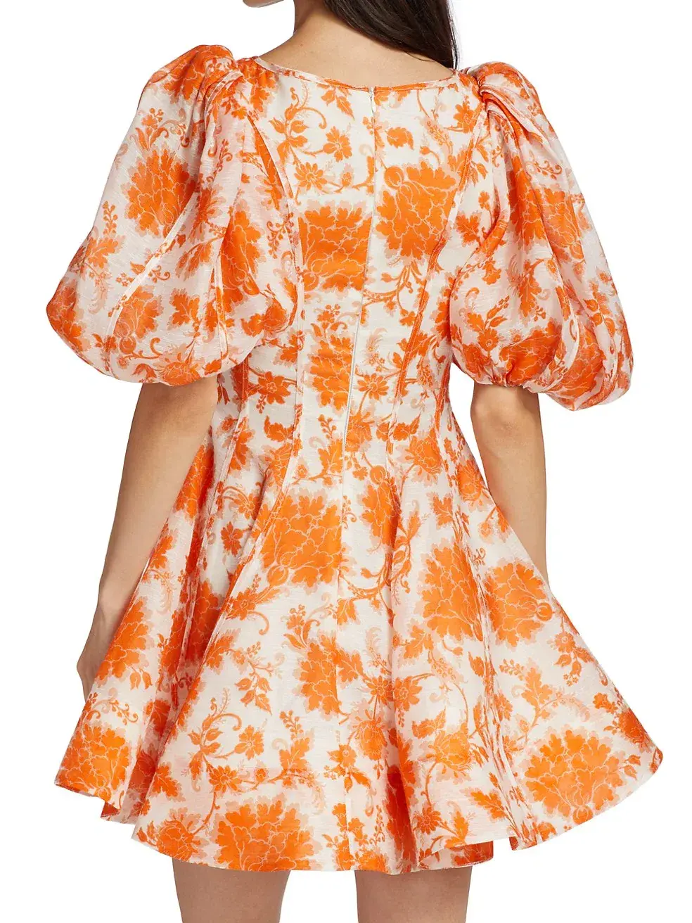 Zimmermann Postcard Puff Sleeve Mini Dress Print Size 1/Au 10 - Image 5