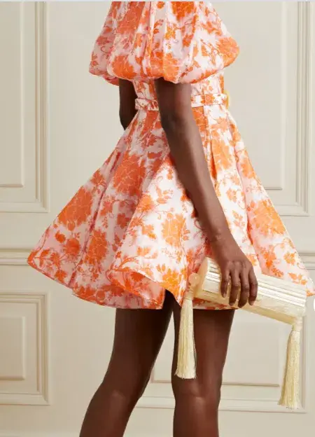 Zimmermann Postcard Puff Sleeve Mini Dress Print Size 1/Au 10 - Image 4