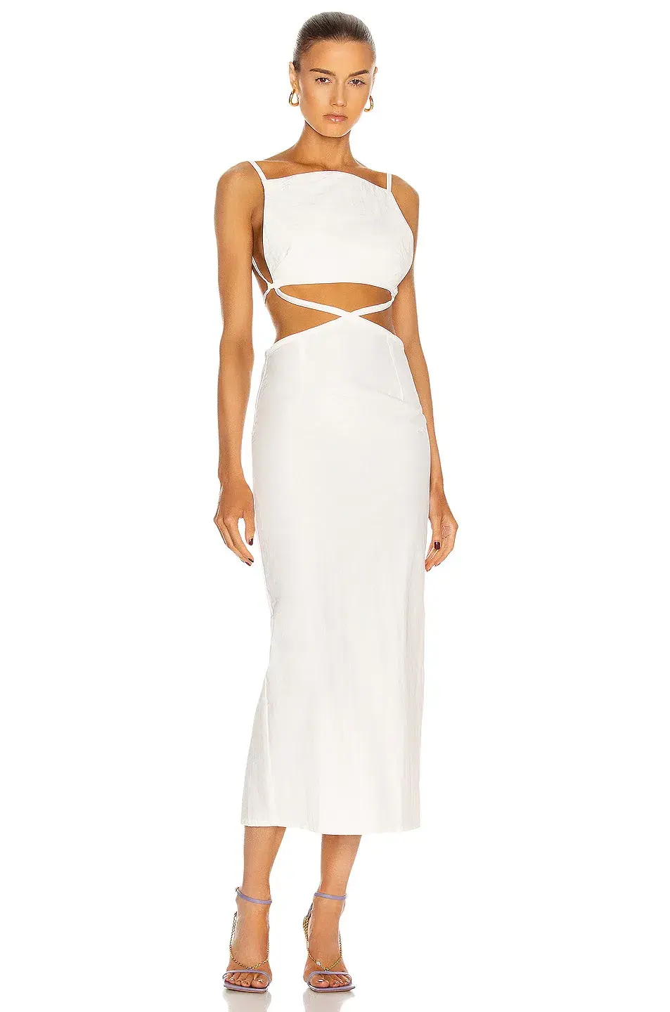 Christopher Esber Carly Squared Tie Dress White Size 8 - Image 5